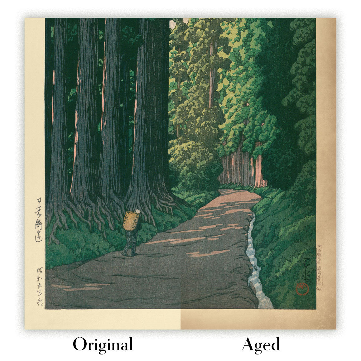 Image showing the difference between an Original map and an Aged toned map